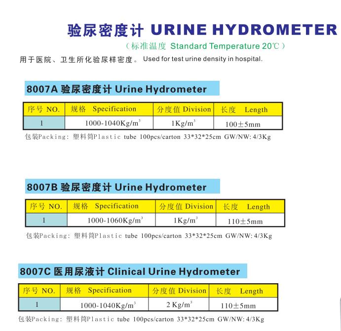 8007 尿液密度计（验尿密度计)